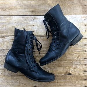 Betsey Johnson Lotso Leather Combat Boots